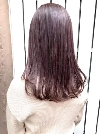 ミディアム カラー 映える顔周りカット ♥️韓国ヘア"ちぇるのヘアスタイル