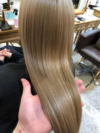 セミロング カラー 縮毛矯正×髪質改善 小笠原大樹のヘアスタイル