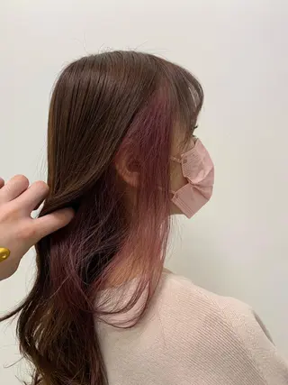 ロング カラー ヘアアレンジ 新宿/小顔レイヤー/ 顔まわり/西慶太朗のヘアスタイル