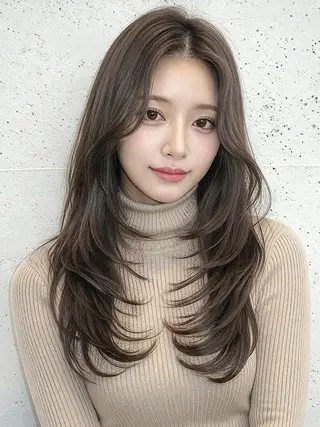 ロング カラー 莉乃/縮毛矯正/髪質 改善/艶カラーのヘアスタイル