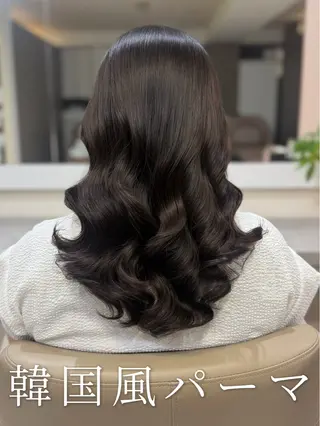 セミロング パーマ 韓国風パーマ/ヘア セット/店長みづきのヘアスタイル