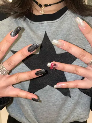 ネイル 束感まつ毛/ネイル/ LED♥KIRARAのマツエク・マツパデザイン