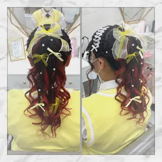 セミロング ヘアアレンジ ヘアセット/着付け 𓇼 松本 夏美𓇼のヘアスタイル