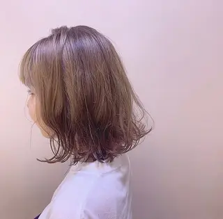ミディアム カラー 似合わせカットカラー ♡佐藤捺美のヘアスタイル