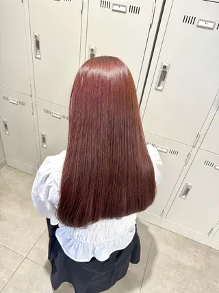 セミロング カラー ヘアアレンジ 顔まわりカット の達人のヘアスタイル