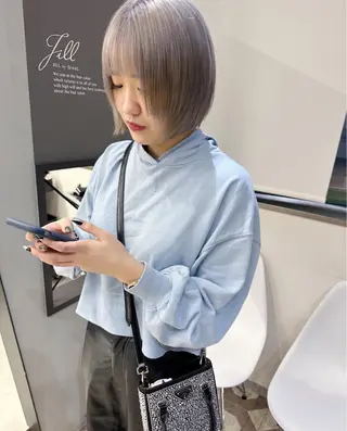 ショート カラー 天神/ハイトーン/艶 カラー/Miharuのヘアスタイル