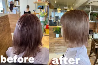 ミディアム 暖色カラー/レイヤー カット/Yunaのヘアスタイル