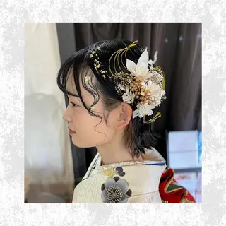 ミディアム ヘアアレンジ SALON DE KIKUCHI 本店所属・菊池 栄里奈のヘアスタイル