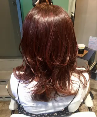 ミディアム 所渉/韓国レイヤー /ウルフカットのヘアスタイル