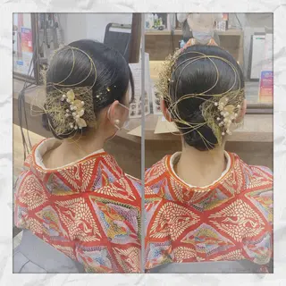 セミロング ヘアアレンジ ヘアセット/着付け 𓇼 松本 夏美𓇼のヘアスタイル