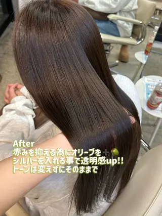 ミディアム カラー ANLY.meijijingumae所属・暗髪カラー/ 透明感カラー/真菜のヘアスタイル