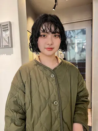 ショート カラー パーマ haco＋所属・圧倒的デザイン力 店長🎨RENAのヘアスタイル