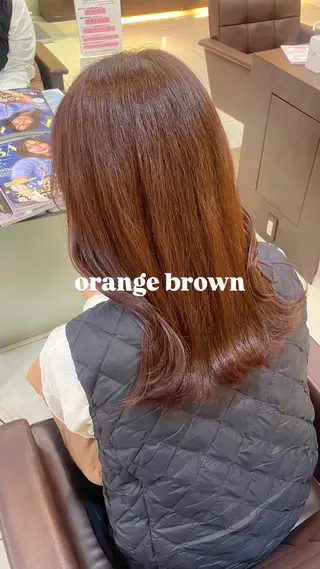 セミロング カラー 🤎韓国ヘア ベージュ まゆか🤎のヘアスタイル