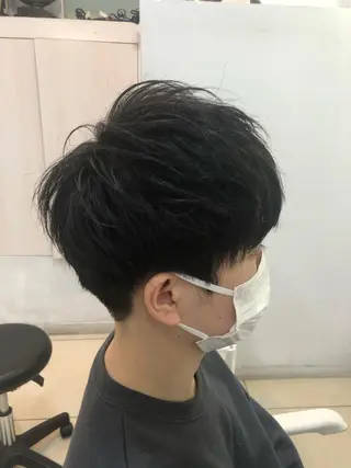 ショート メンズ 髪質改善× ハイライト溝江のヘアスタイル