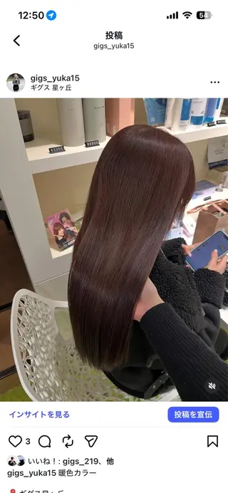 ロング レイヤーカット/ 艶カラー/YUKAのヘアスタイル