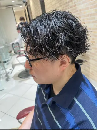 ショート パーマ メンズ ヘアアレンジ 💈メンズ特化 美容師サキ💈のヘアスタイル