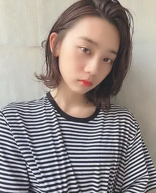 ミディアム ✨色持ちの良い艶 カラー✨蟹江真世のヘアスタイル