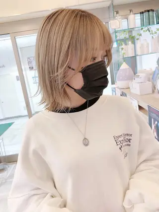 ミディアム カラー 【ブリーチ特化】金 慶彦のヘアスタイル