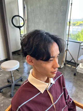 ショート パーマ メンズ become men's hair 名駅店所属・名駅/フェザーパーマ 韓国ヘア/森岡のヘアスタイル