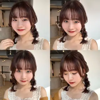 ミディアム 🌷モア 🌷暖色カラー・ボブのヘアスタイル