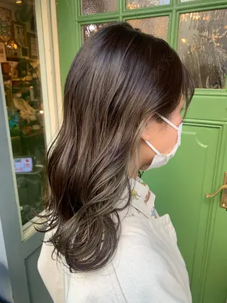 ミディアム カラー 清水千優/パーマ/透 明感カラー/メンズのヘアスタイル