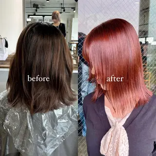 セミロング 💫miyu💫デザ インカラー/アレンジのヘアスタイル