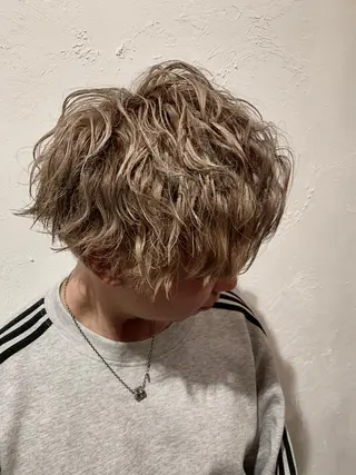 メンズ 水戸/ブリーチカラー ♠️♠️會澤遼真のヘアスタイル