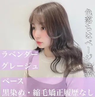セミロング カラー ハッシュカット レイヤー池袋のヘアスタイル