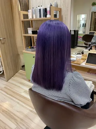 セミロング カラー 🌈派手髪ハイトーン 🌈鈴木亮太🌈のヘアスタイル