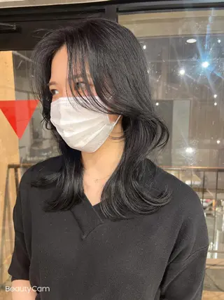 ミディアム カラー パーマ ヘアアレンジ メンズ キッズ ネイル マツエク・マツパ アイブロウ レイヤー／顔周り 韓国ヘア森田和貴のヘアスタイル