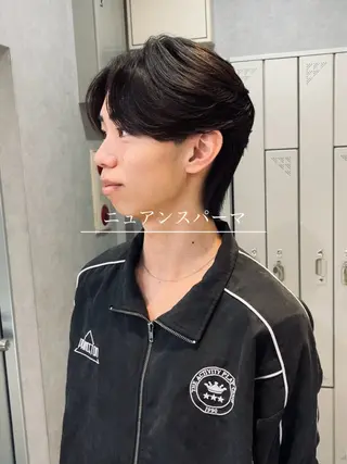 ショート パーマ メンズ 石満 諒 メンズ縮毛矯正のヘアスタイル