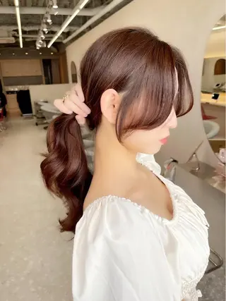 セミロング 新宿/韓国ヘア 中明度カラー/かやのヘアスタイル