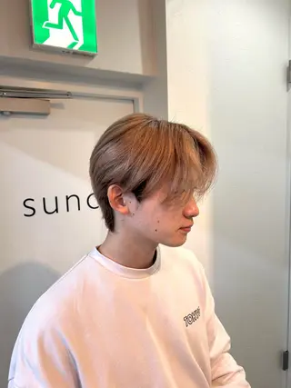 ミディアム カラー メンズ sunc所属・梅田l大人韓国ヘア レイヤー×艶カラーのヘアスタイル