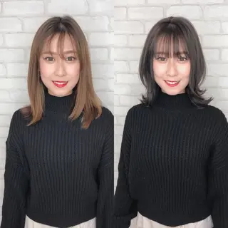 ミディアム カラー アビリタ 警固のヘアスタイル