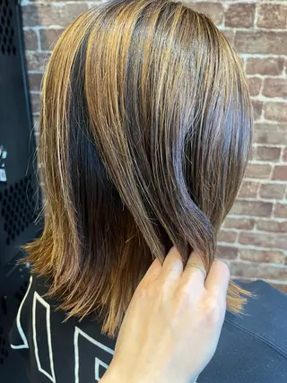 ミディアム カラー パーマ ヘアアレンジ メンズ キッズ ネイル マツエク・マツパ アイブロウ times salon名駅所属・久木原 ゆりのヘアスタイル