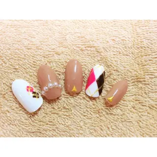 ネイル 痛ネイル/ワンホン/ フィルイン/長さだしのネイルデザイン