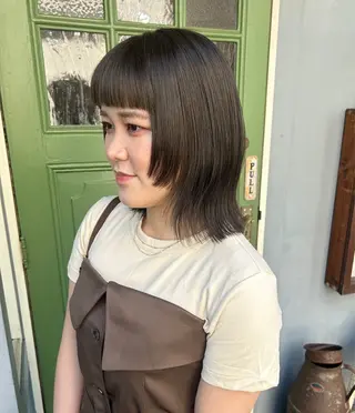 ミディアム カラー 清水千優/パーマ/透 明感カラー/メンズのヘアスタイル