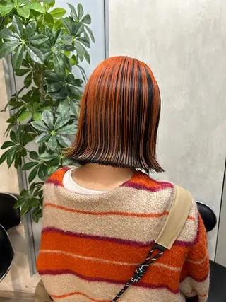 ショート カラー ハイライト/レイヤー ミルクティー/山本のヘアスタイル