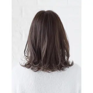 ミディアム カラー KIZU 髪質改善 怪談を語る美容師のヘアスタイル