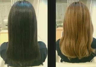 カラー ロング ブリーチなしWカラー /酸性ストレート河本のヘアスタイル