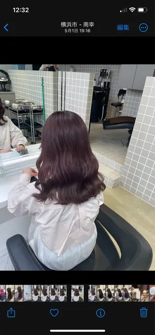 セミロング カラー ヘアアレンジ 💗横浜美容室 💗HARUNAのヘアスタイル