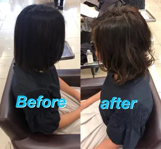 ミディアム パーマ ディレクター ノナカのヘアスタイル