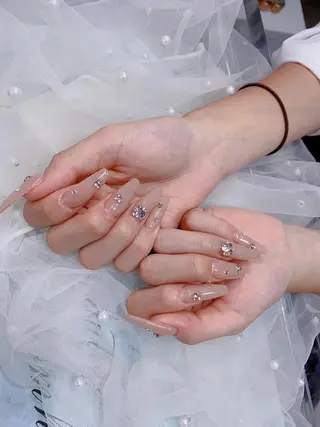 ロング パンダ ネイルのネイルデザイン