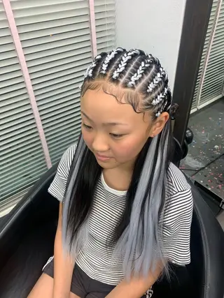 ヘアアレンジ キッズ Lehua   (レフア)所属・MEI/ブレイズ/ コーンロウ/茅ヶ崎のヘアスタイル