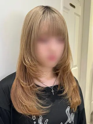 セミロング 🥀暖色/エクステ/ ヘアメ/横浜/かなこのヘアスタイル