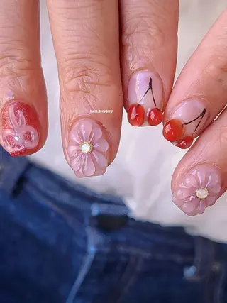 ネイル 3dパーツ/流行り 👧shushu❤️のネイルデザイン