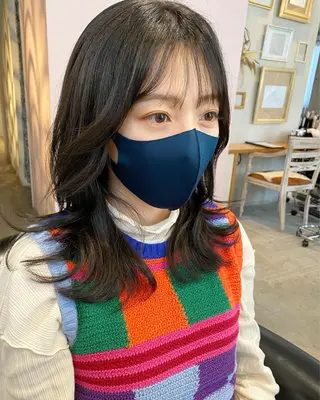 ミディアム カラー 似合わせカラーパーマ 🌿kitin米川のヘアスタイル