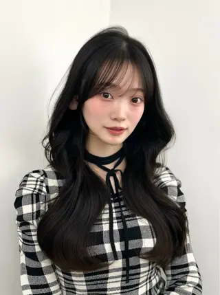 ロング カラー ヘアアレンジ 韓国ヘア/顔周り ヘアセット/加藤優里のヘアスタイル