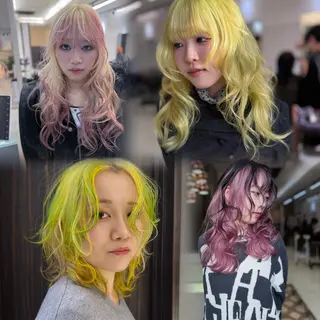 セミロング カラー 天神大名/淡色カラー かずゆき/ハイトーンのヘアスタイル