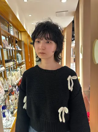 ミディアム 青木龍樹/パーマモデ ル/似合わせパーマのヘアスタイル